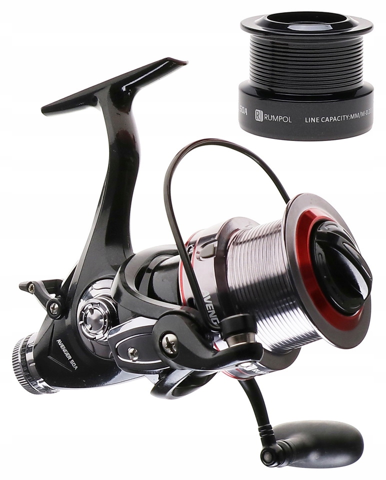 

Kołowrotek Avenger 50A Wolny Bieg 8+1 Bb 2 Szpule