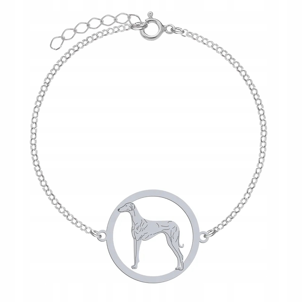 Stříbrný náramek s africkým chrtem 925 Šperky Dárek Gravírování