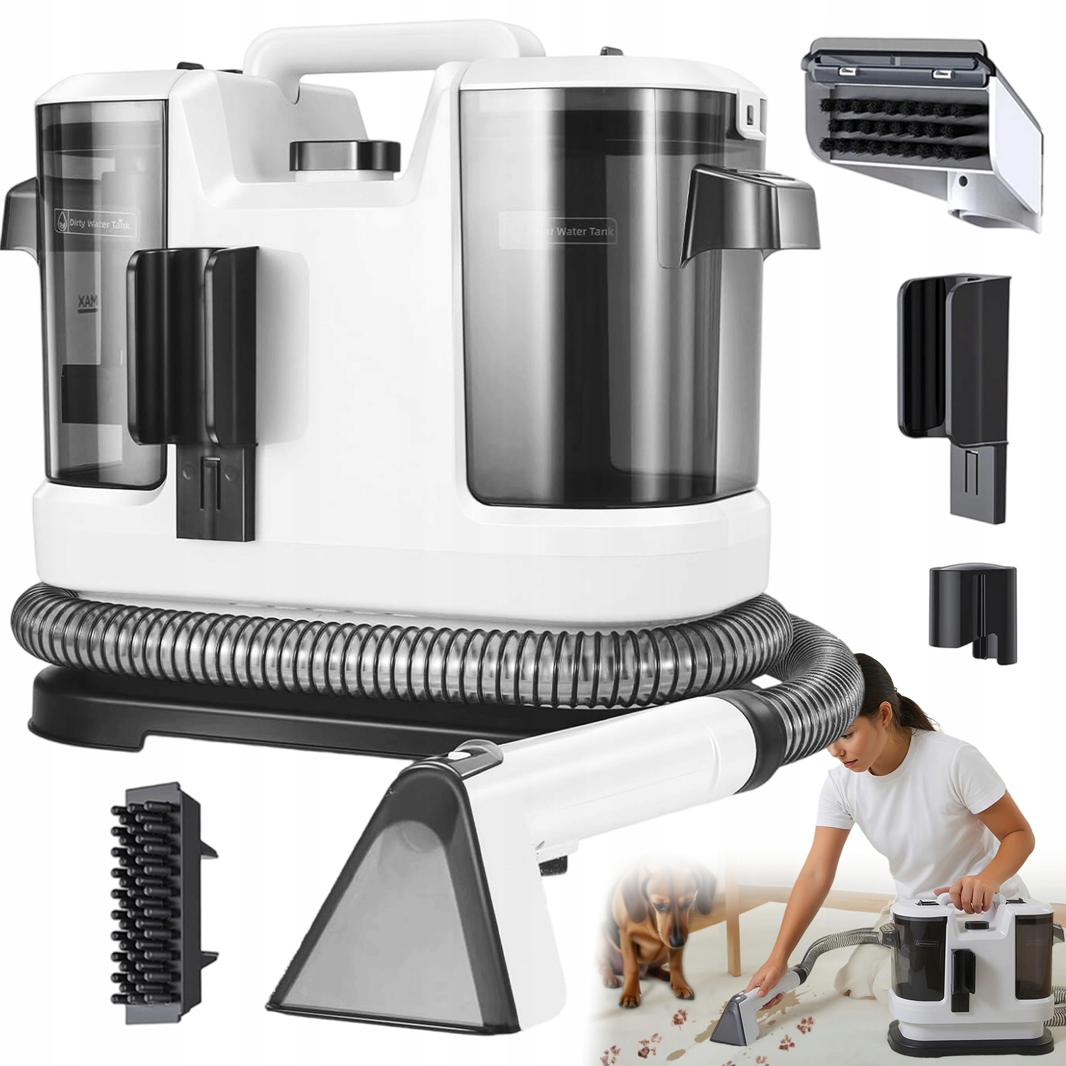 Vysavač Prací Výkonný 450 W Na Koberce Čalounění Prádla Úzká Hubice