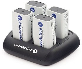 ZESTAW ładowarka NC-109 + 4 akumulatory 6F22 9V Symbol baterii 9V (6F22)