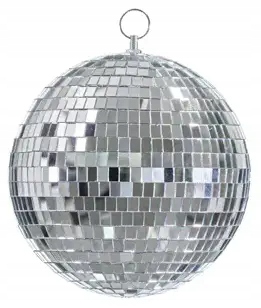 Kula Dyskotekowa Disco Srebrna Lustrzana 30CM Sylwester Nowy Rok Dyskoteka
