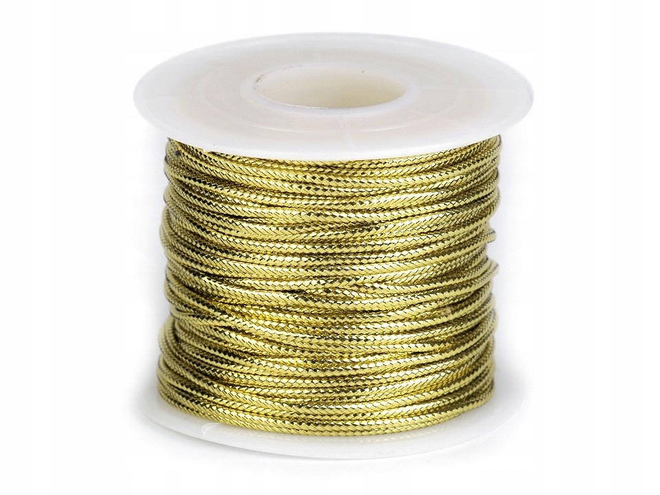 Sznurek 1mm Lureks Mieniący Się Lurex Złoty 90m