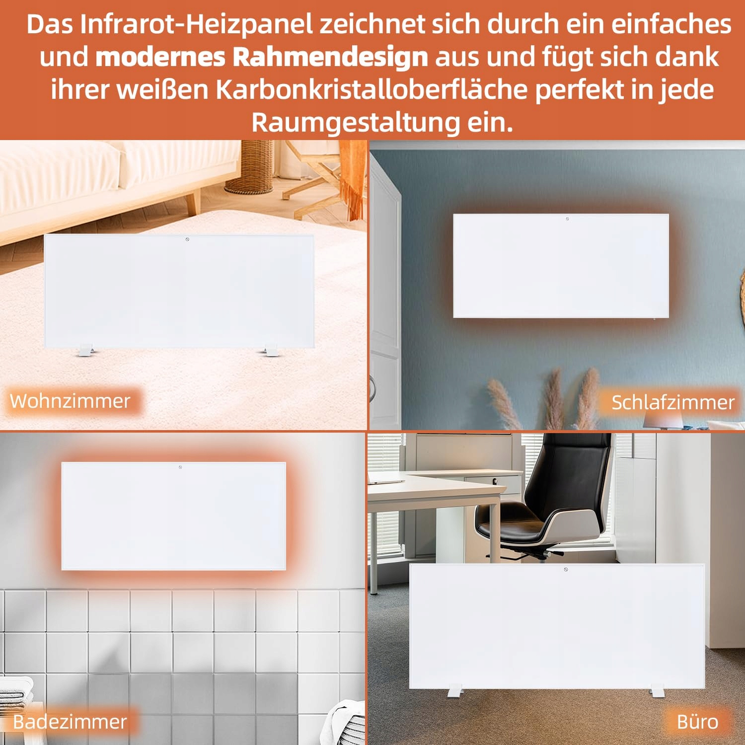SHX Panel Grzewczy Na Podczerwień WiFi 700W Montaż Na Ścianie Z Pilotem — miniatura 4