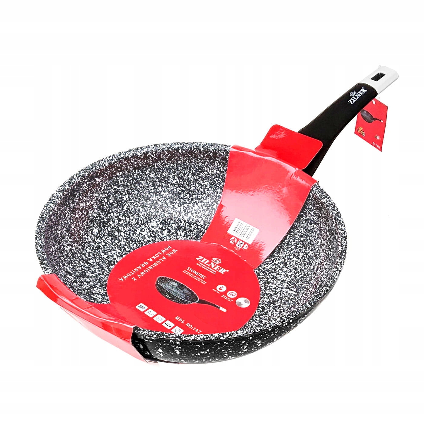PATELNIA głęboka MARMURowa WOK Ø24cm wysoka