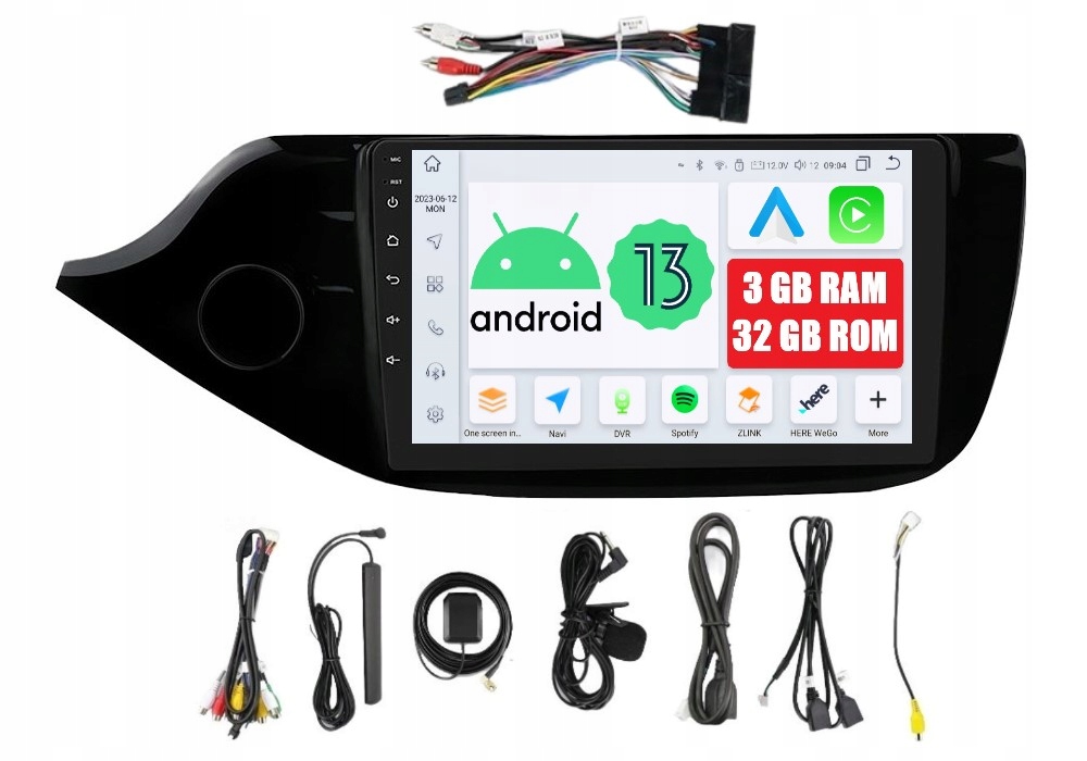 Navigácia Rádio 2DIN Android Kia Ceed 2 II Dsp Carplay 3/32 Gb Piano Čierna