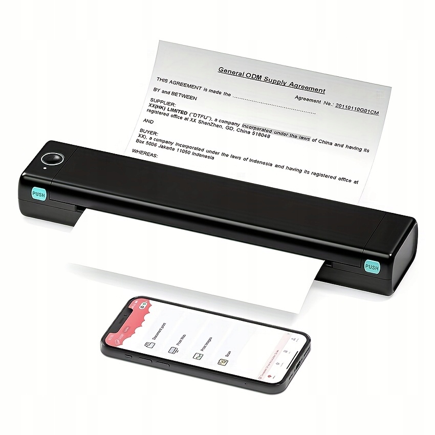 Wireless Portable Printer M08F: A4 size thermal printer, ink free, mobile