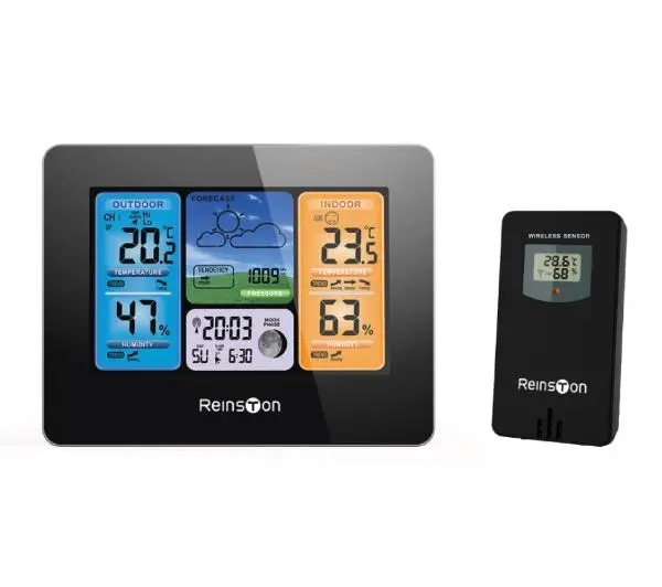 Stacja pogody Reinston ESPOG05 Prognozowanie pogody Zegar Budzik Datownik