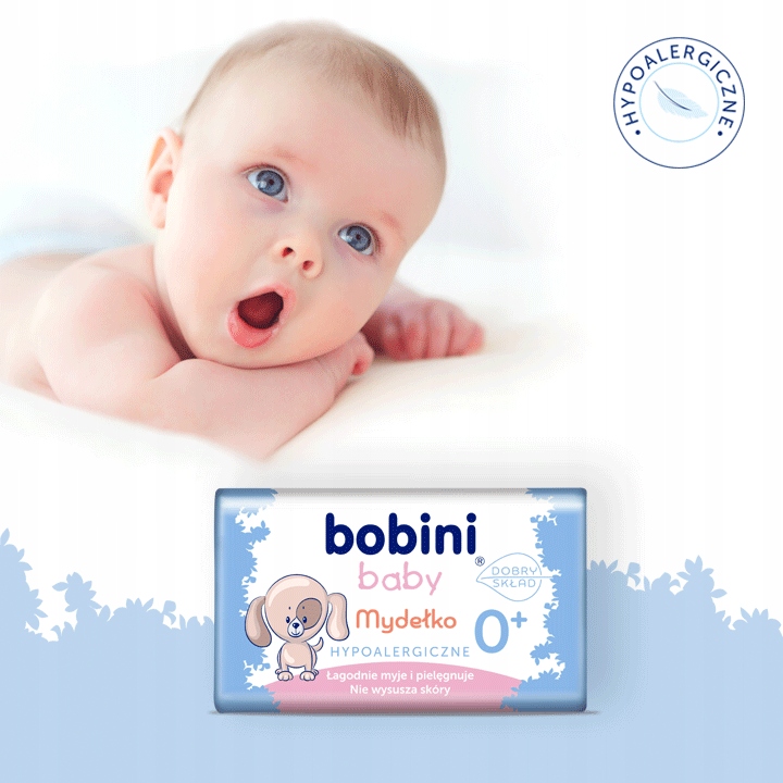 Bobini Baby Hypoalergiczne Mydło w Kostce dla Dzieci i Niemowląt 12szt Pojemność 100 ml