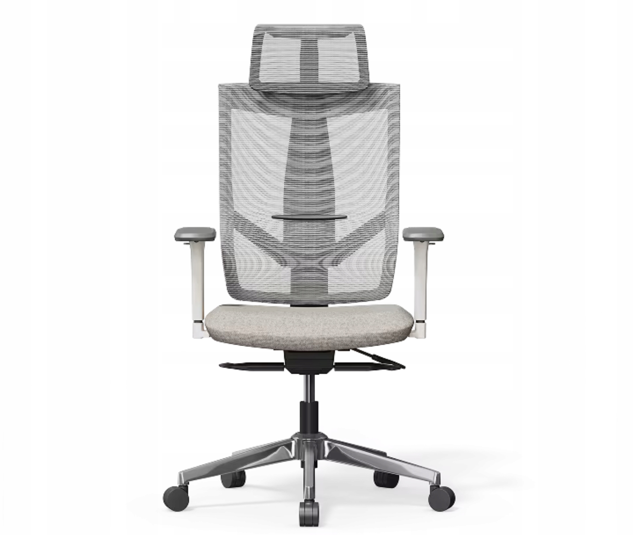 Ergonomiczne Krzesło Biurowe BS6 Z Zagłówkiem I Regulacją Oparcia Szare