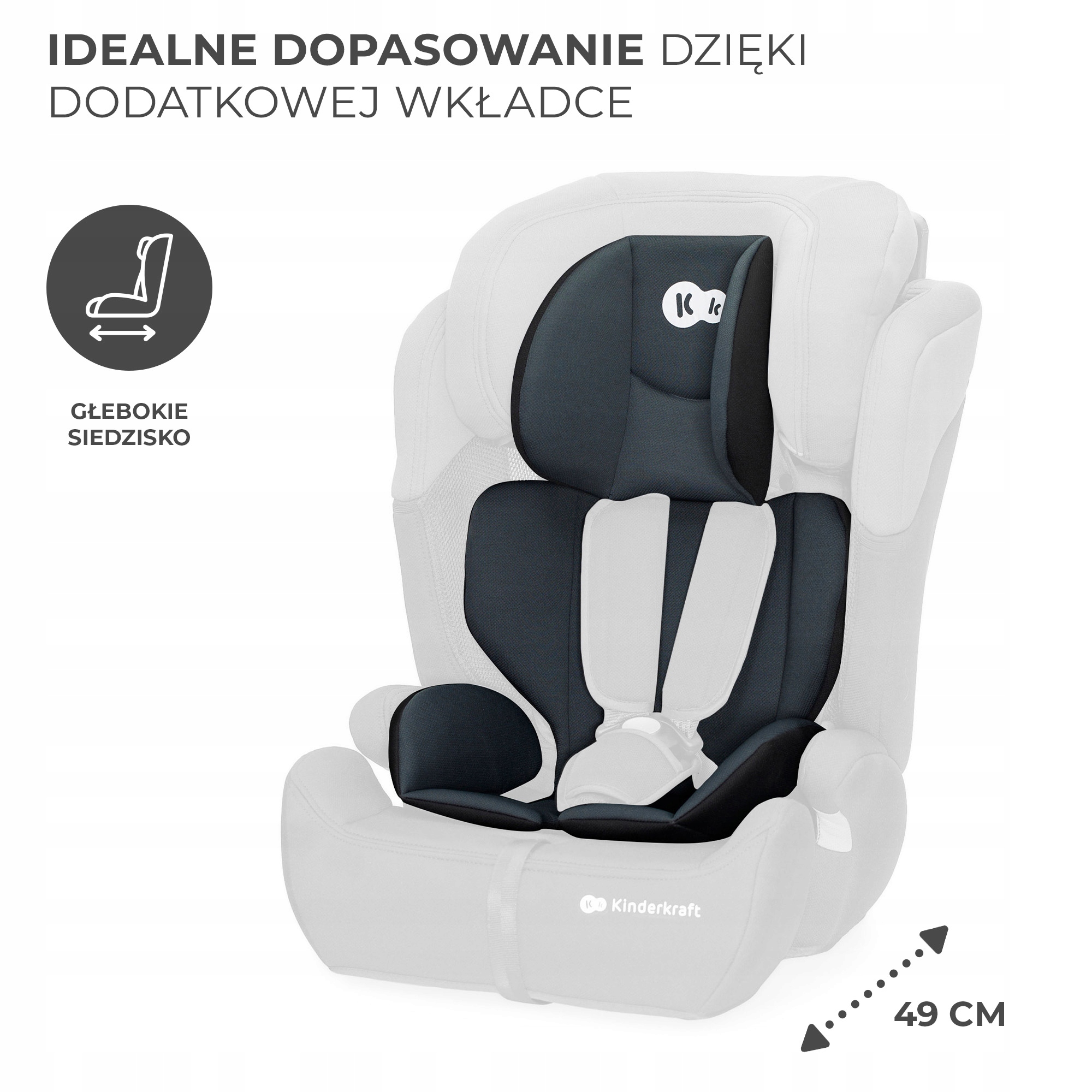 Fotelik samochodowy Kinderkraft Comfort Up i-Size czarny 9-36 kg Mocowanie fotelika względem kierunku jazdy przodem do kierunku jazdy