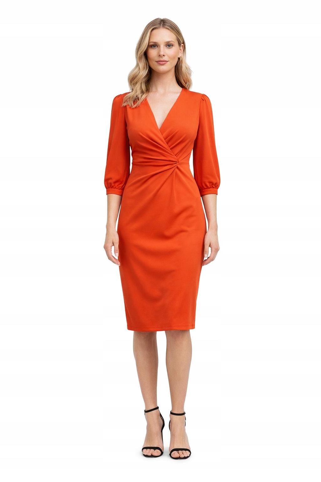 Nissa Červená Šaty S Rukávem 3 4 34 I3C