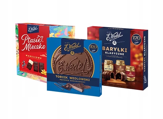 Levně Čokoládky E.Wedel 760 g s Ptačím mlékem, dortíkem a barely