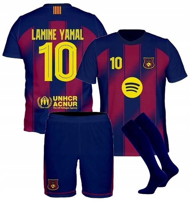 Strój Piłkarski Lamine Yamal Barcelona Koszulka Spodenki Getry r. 122 cm