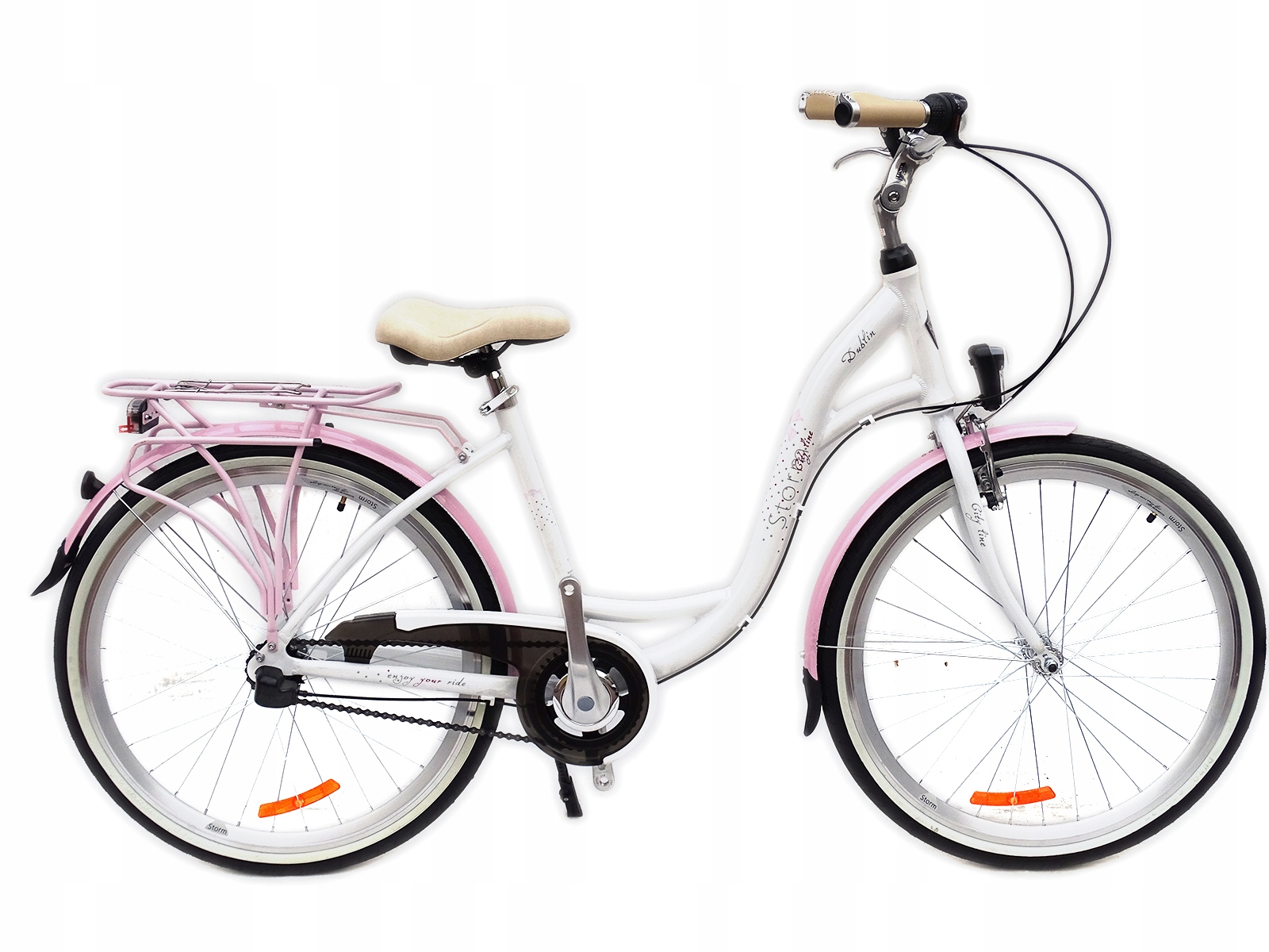 Rower Storm Dublin 26 3-BIEGOWY Aluminiowy 15'' Biało-różowy