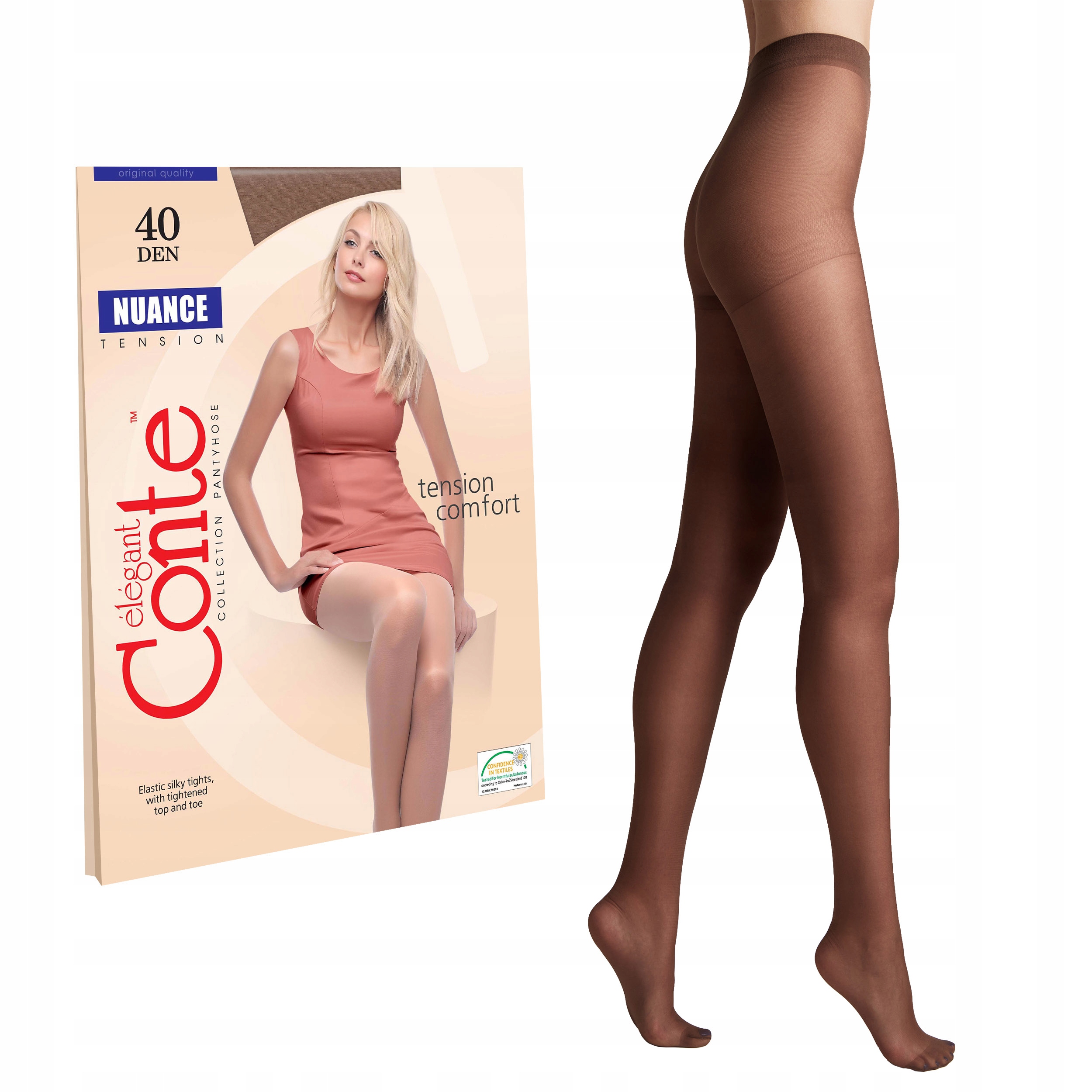 

Rajstopy Conte Nuance 40 den lycra Mocca 3 matowe