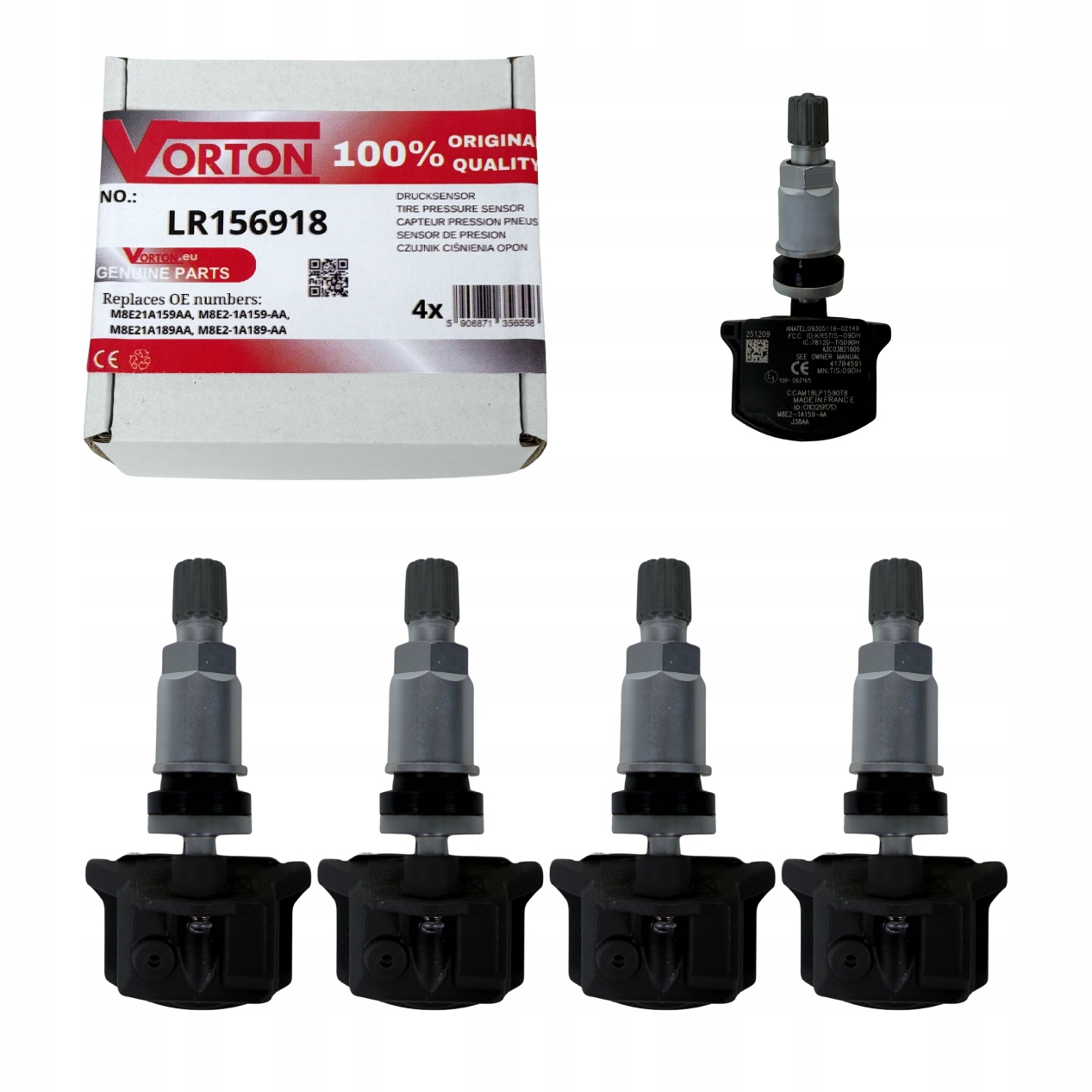 4x Senzor Tlaku Vzduchu Koles Tpms Land Rover Range Rover Evoque L551