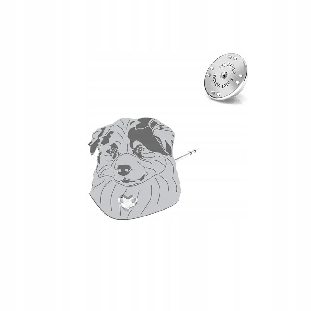 Odznak s psem Australský ovčák 925 Šperky Brož Věnování