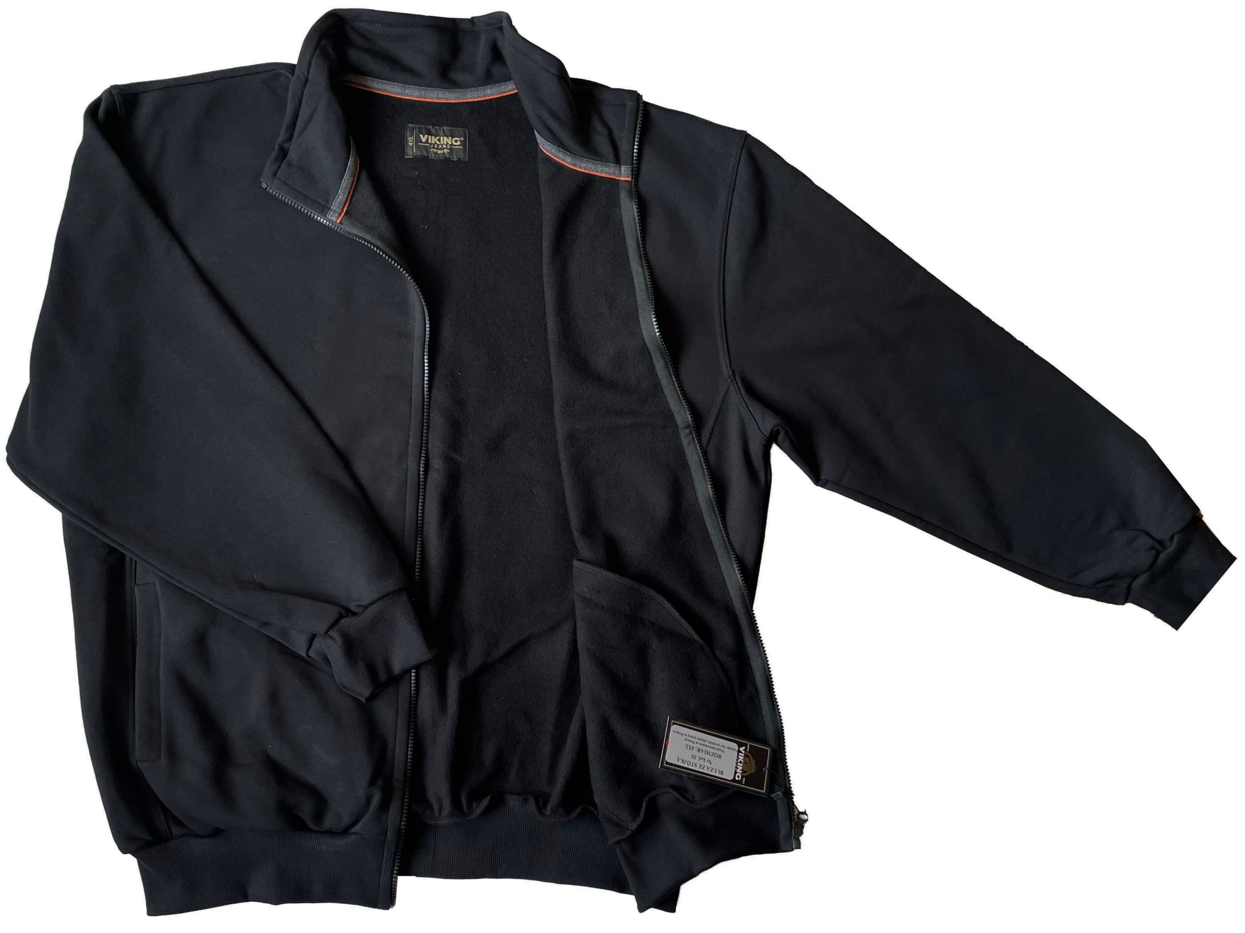 Duża Męska Bluza Ze Stójką Viking Czarna 6XL