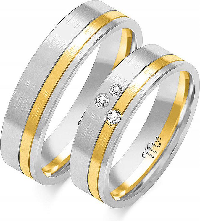 Bílé jemné zlaté snubní prsteny 14K 585 r 26 27 28 dámské, pánská kolekce