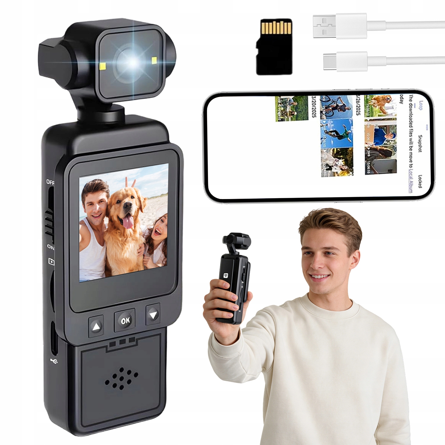 Sportovní Kamera 1080P LCD 32GB Klip 360 Rotace Detekce Pohybu Cestování