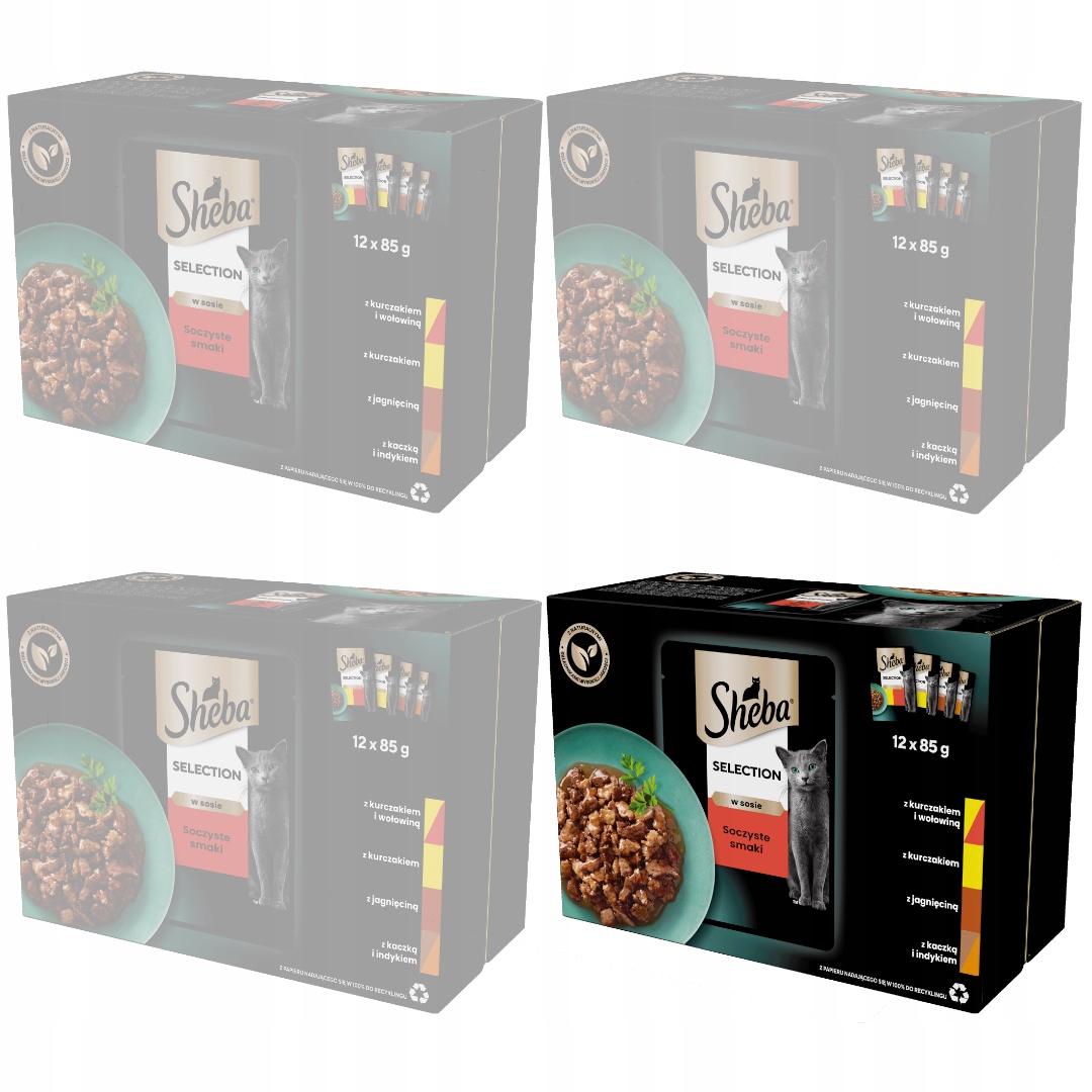 Levně Sheba Šťavnaté Příchutě Mokré Krmivo Pro Kočky 48x85 g