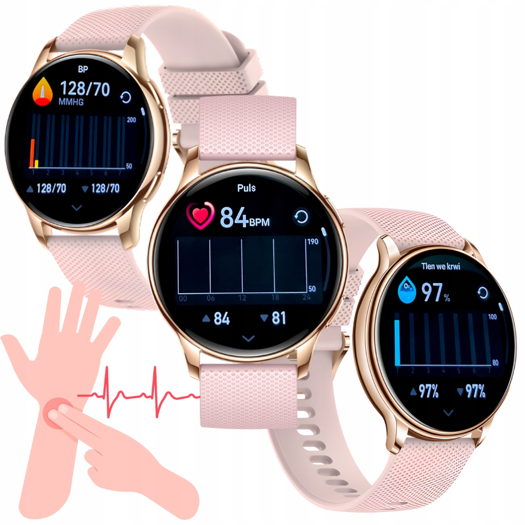 SMARTWATCH DAMSKI ZEGAREK PL MENU POWIADOMIENIA ROZMOWY SMART WATCH SPORT Transmisja danych brak