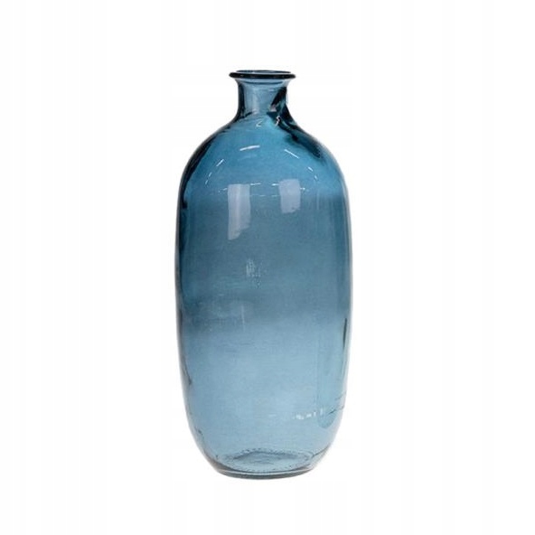 СТЕКЛЯННАЯ ВАЗА ИЗ ПЕРЕРАБОТАННОГО СИНИЙ БУТЫЛКА 31CM