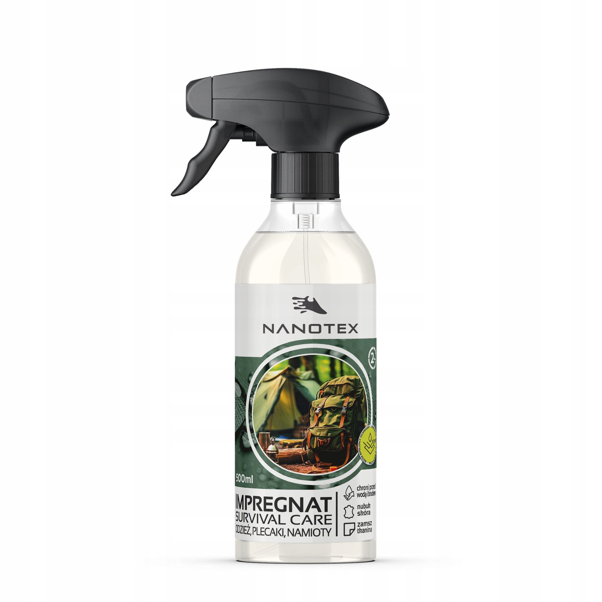 Uniwersalny Impregnat Nanotex Survival Care do tkanin namiotów kurtek 0,5L