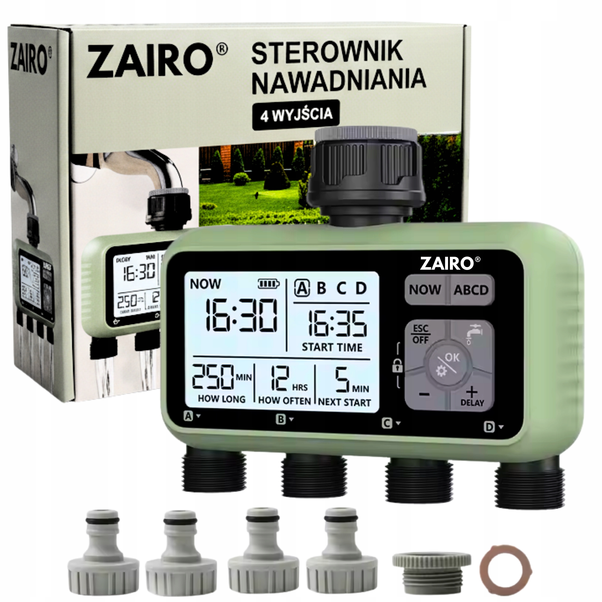 Elektroniczny Sterownik Nawadniania Programator Do Wody Czasowy 4 Sekcje