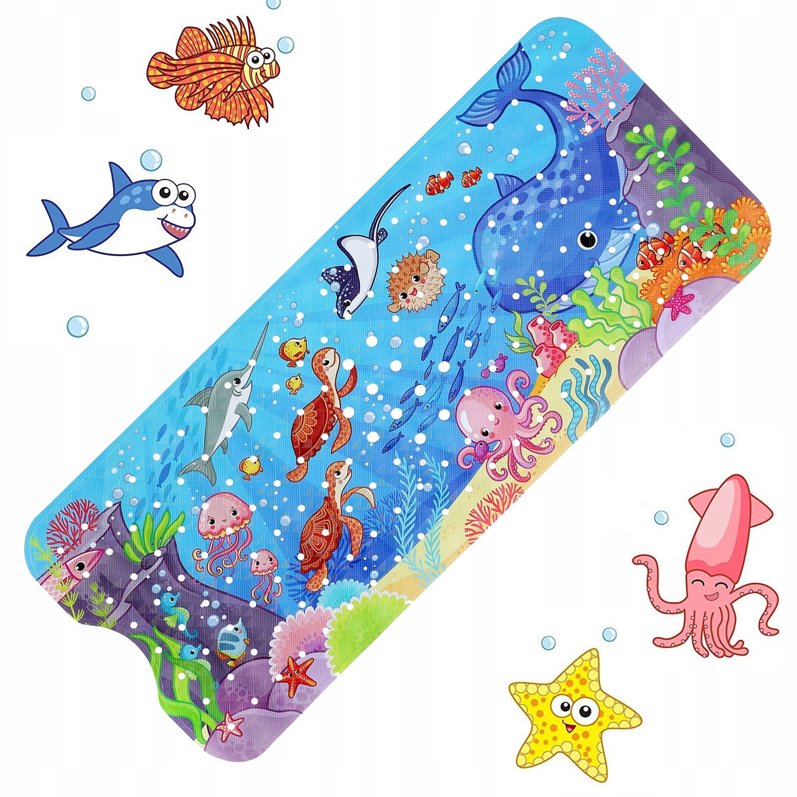 MATA KĄPIELOWA DO WANNY 100X40CM ANTYPOŚLIZGOWA DZIECI WZOREM ZWIERZĄTEK