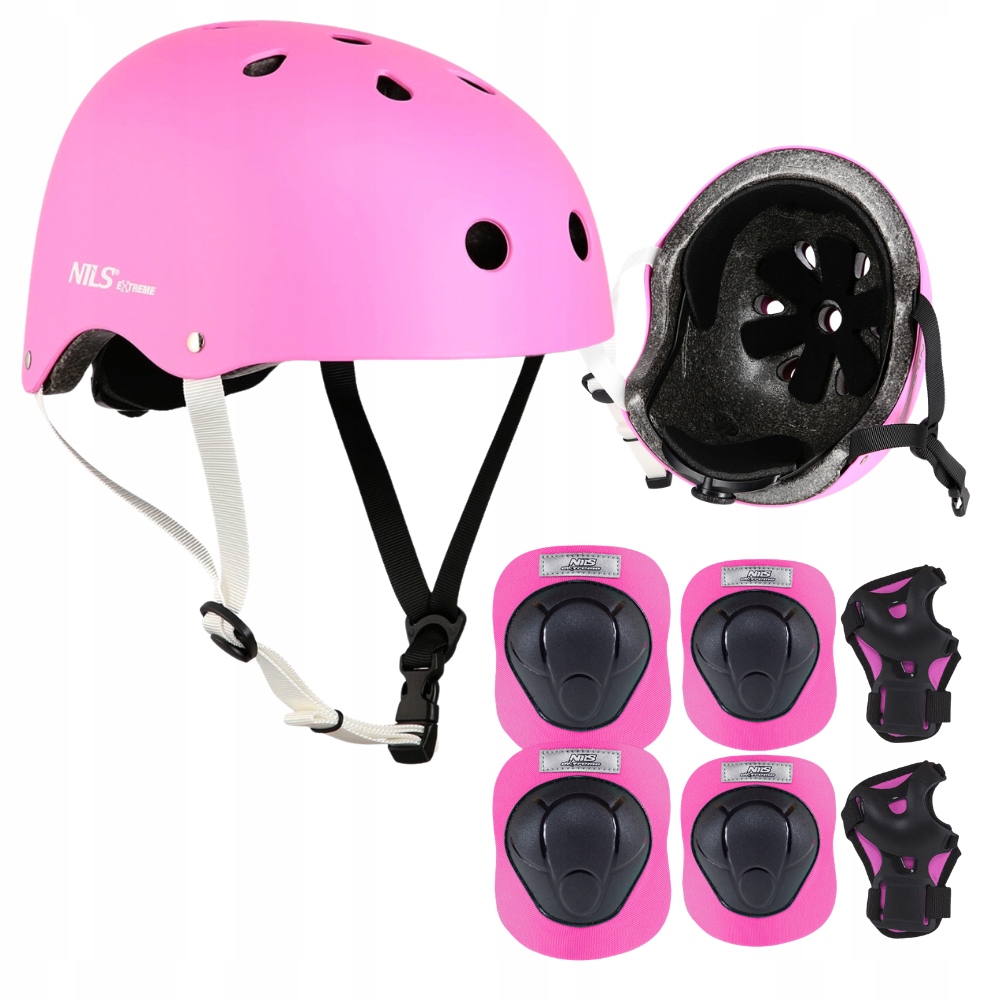 Kask Z Regulacją Na Rolki Rower Hulajnogę Orzeszek 55-58 cm Ochraniacze S