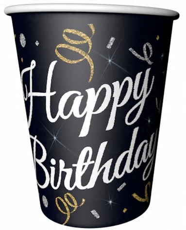 

Kubeczki papierowe Happy Birthday 6szt