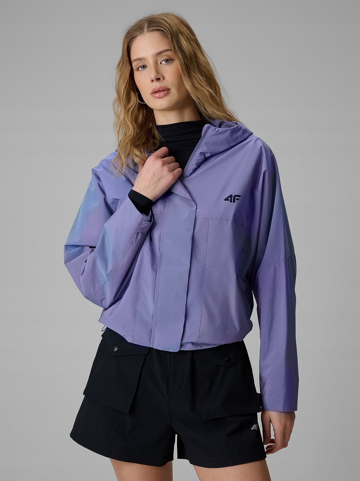 4F Dámská Fialovo-hydrofobní Přechodová Bunda