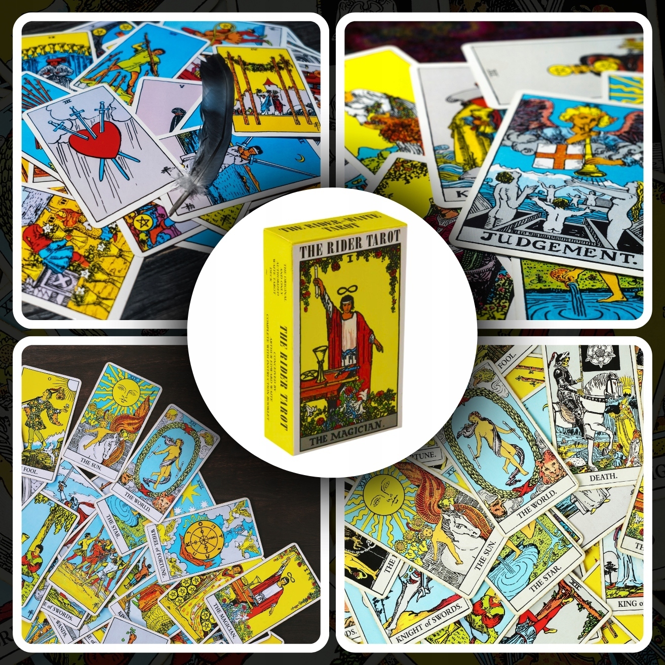 ZESTAW KLASYCZNYCH KART TAROTA THE RIDER TAROT 78 SZTUK WRÓŻBY Z KART Liczba talii 1