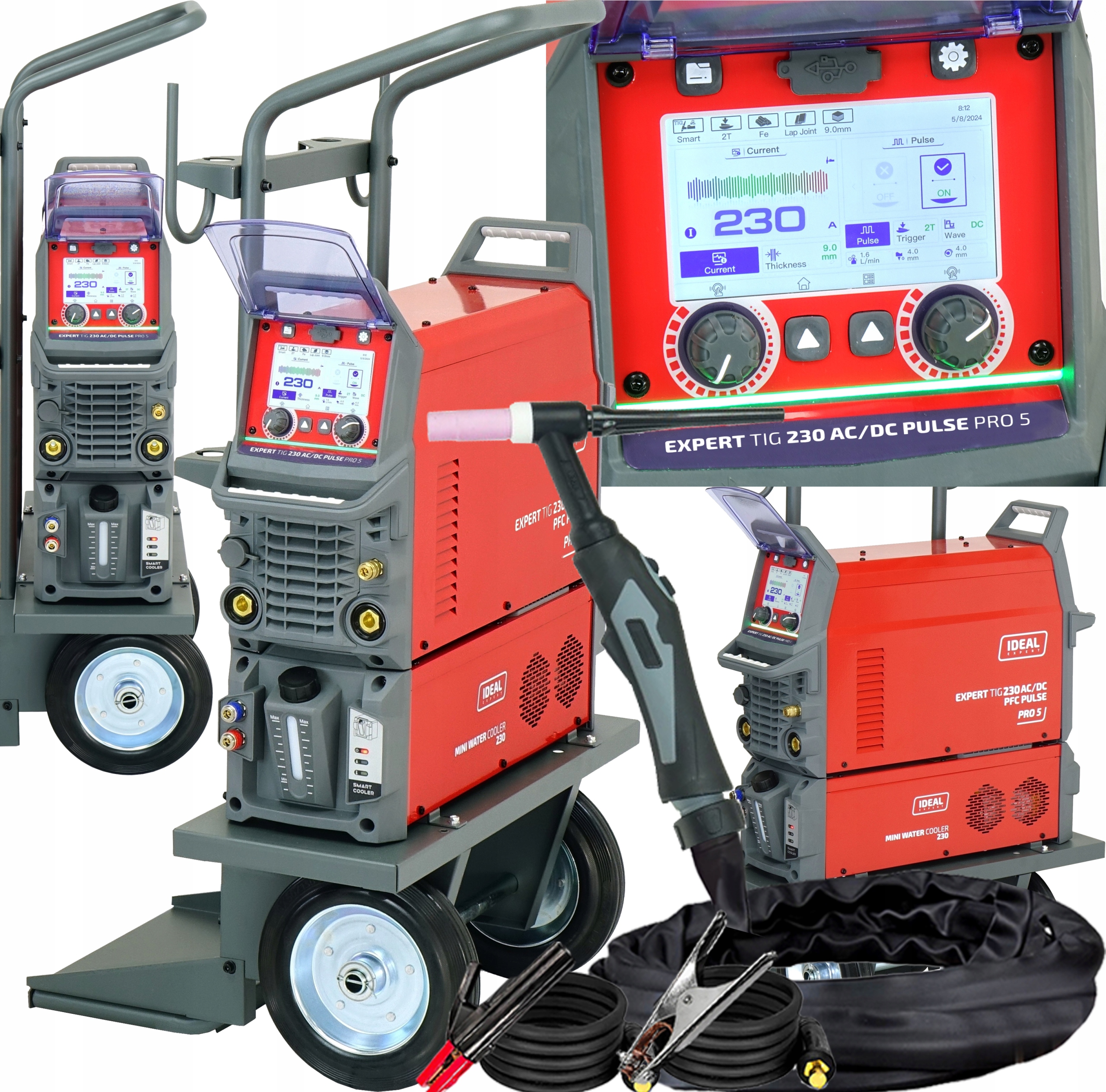 Spawarka Inwerterowa Ideal Expert Tig 230 Ac/dc Pfc Pulse Pro5 LCD Wózek