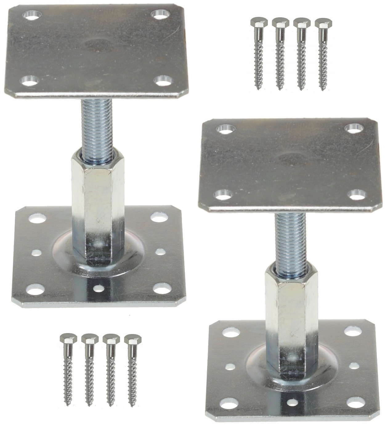 2X Podstavec Podpěry Sloupku 110x110 Kotvící Kolík Vertikálně Nastavitelný 90-160MM Pl