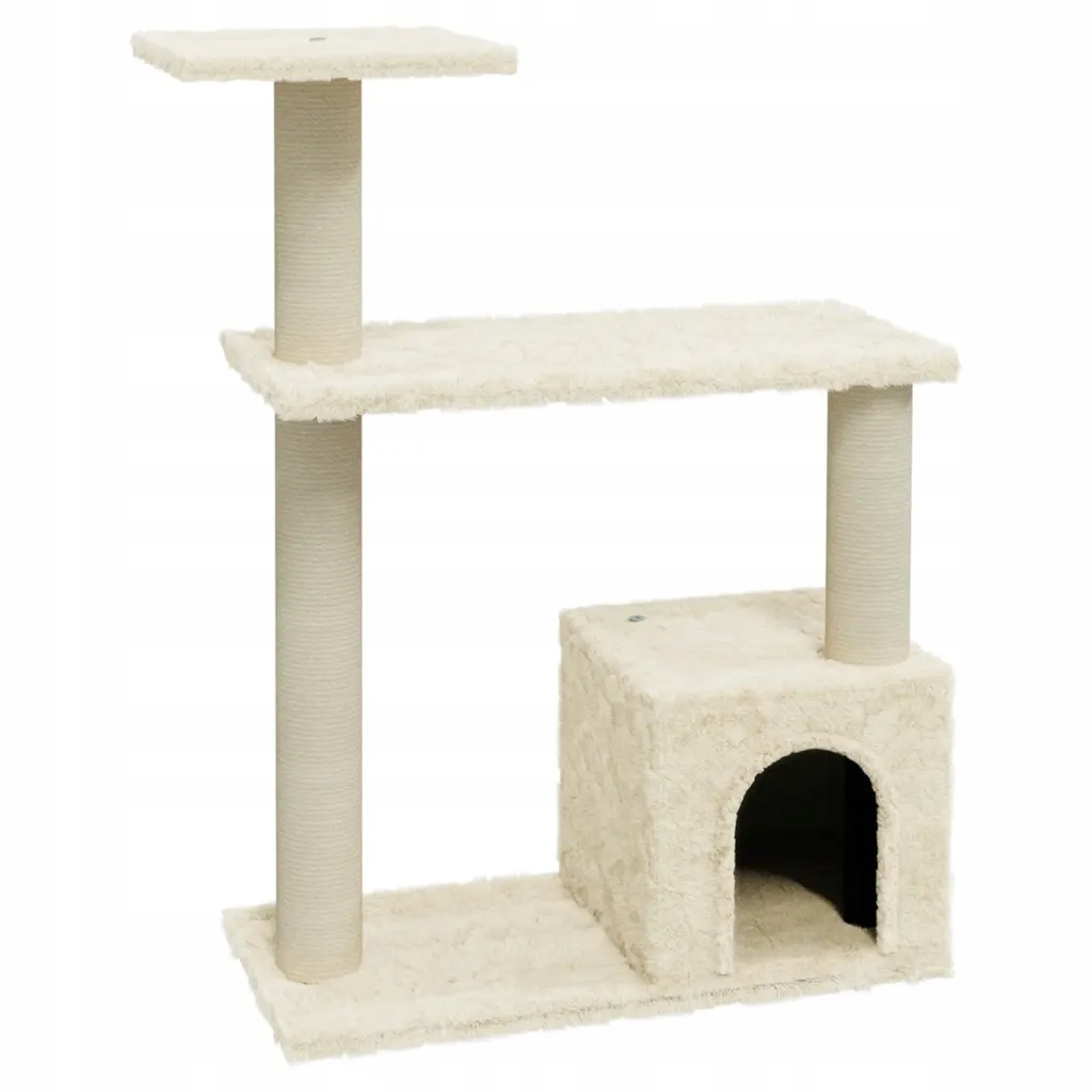 Levně vidaXL Škrabadlo pro kočky se sisalovými sloupky, krémové, 70 cm