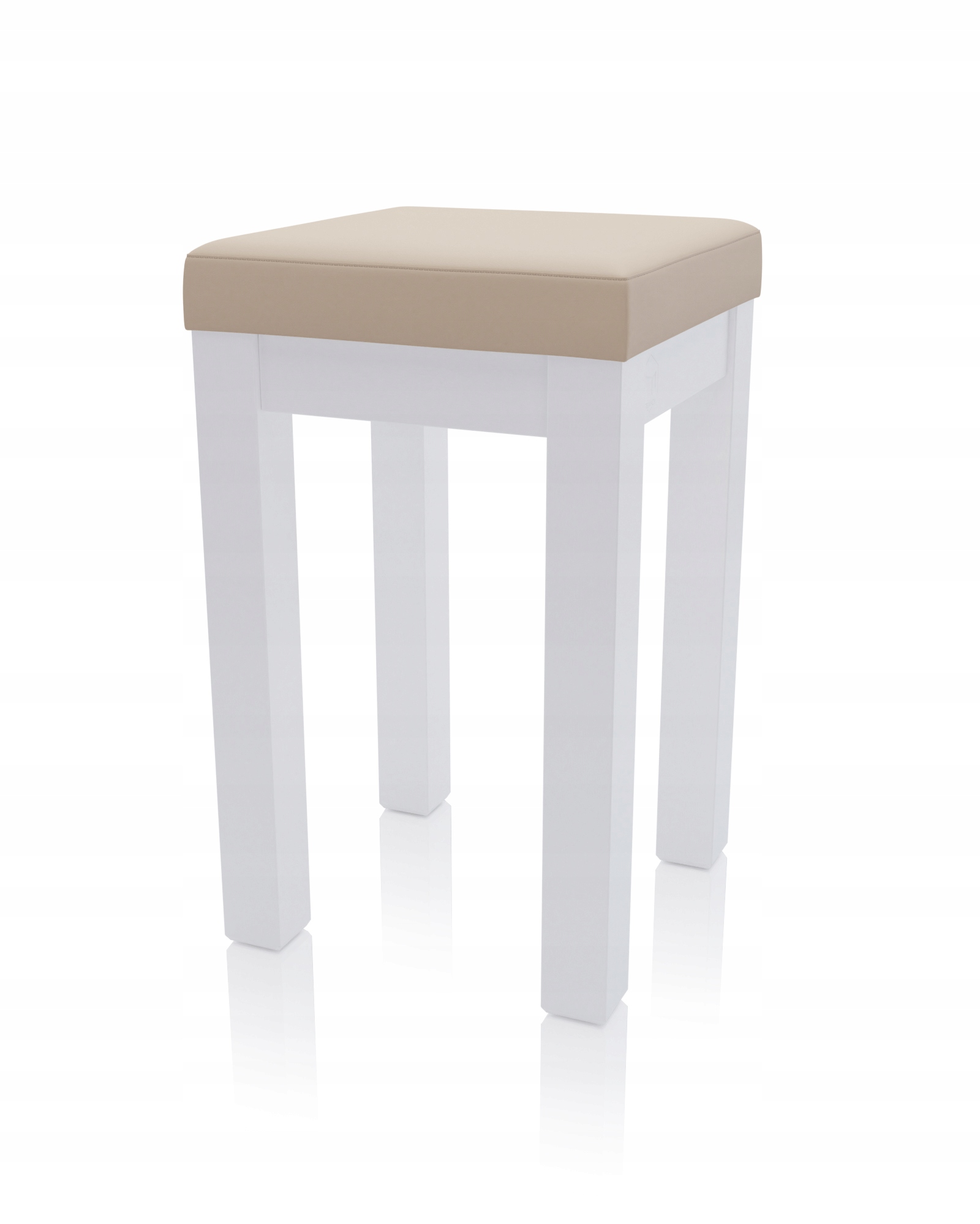 Klasyczny Taboret ERGO KUCHENNY BIAŁY LAKIER Wysokość mebla 48.5 cm