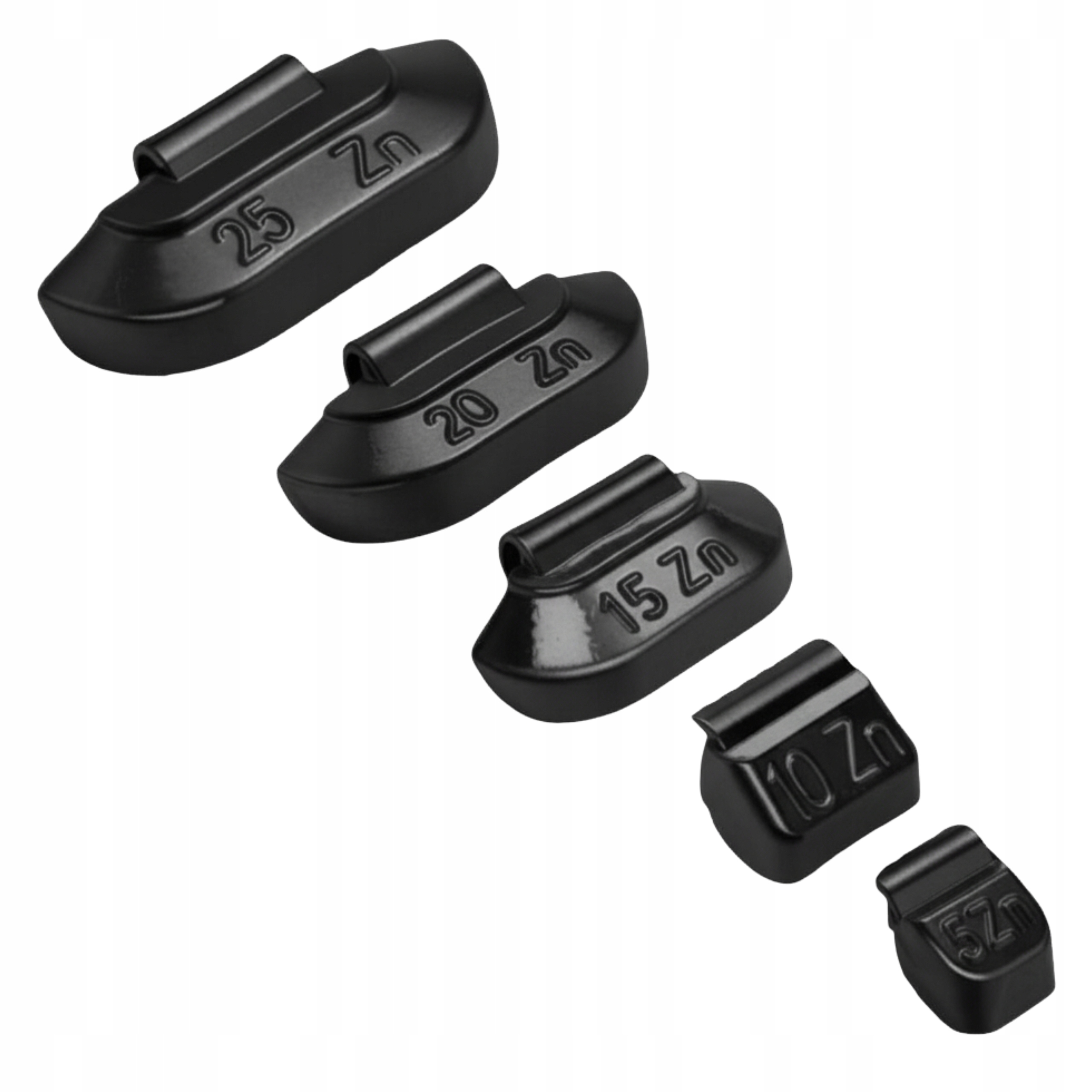 Sada Zinkových Nabíjecích Závaží Černá Pro Ocelové Ráfky Stix 5-25g 250 Ks