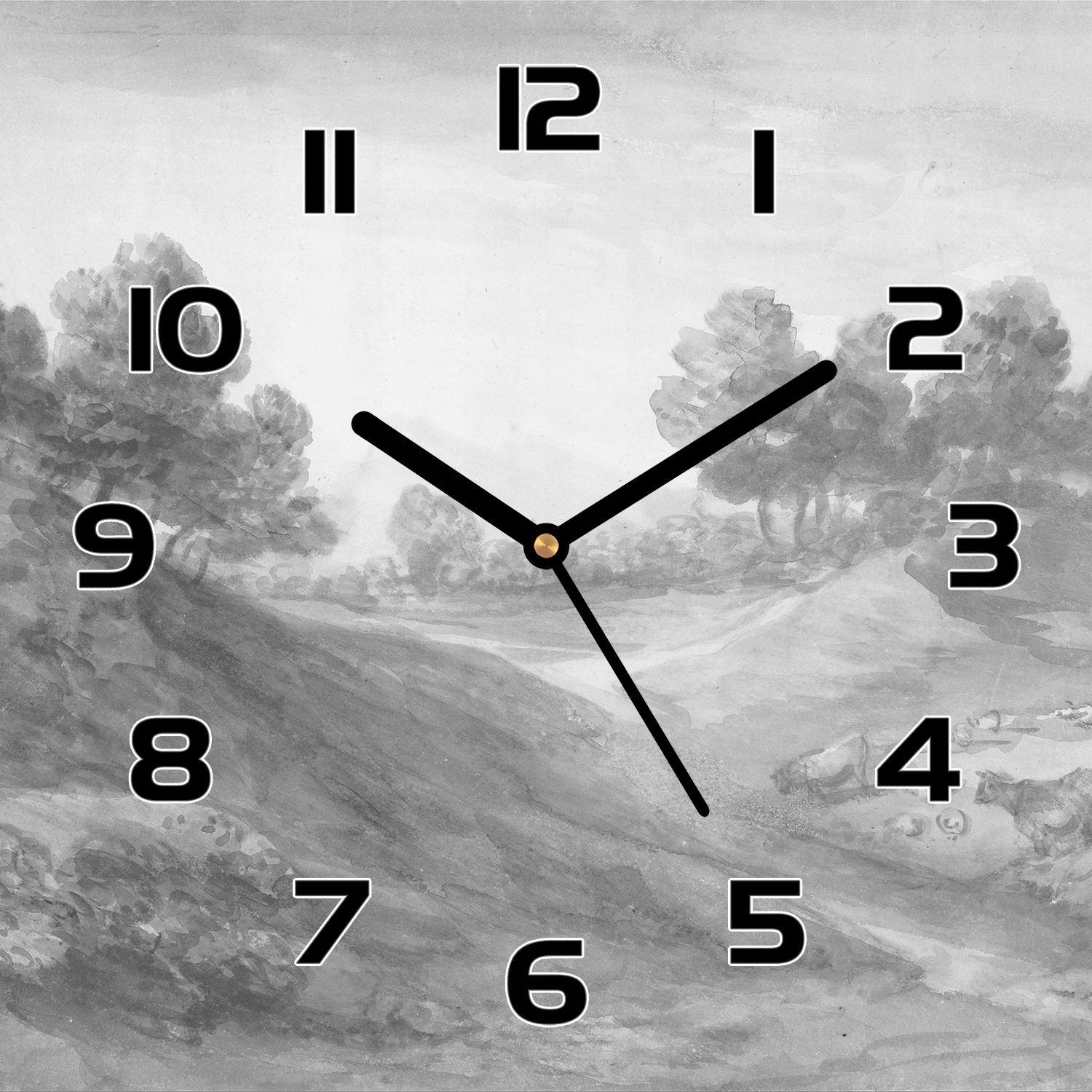 

Zegar szklany Krajobraz w stylu vintage 30x30 cm