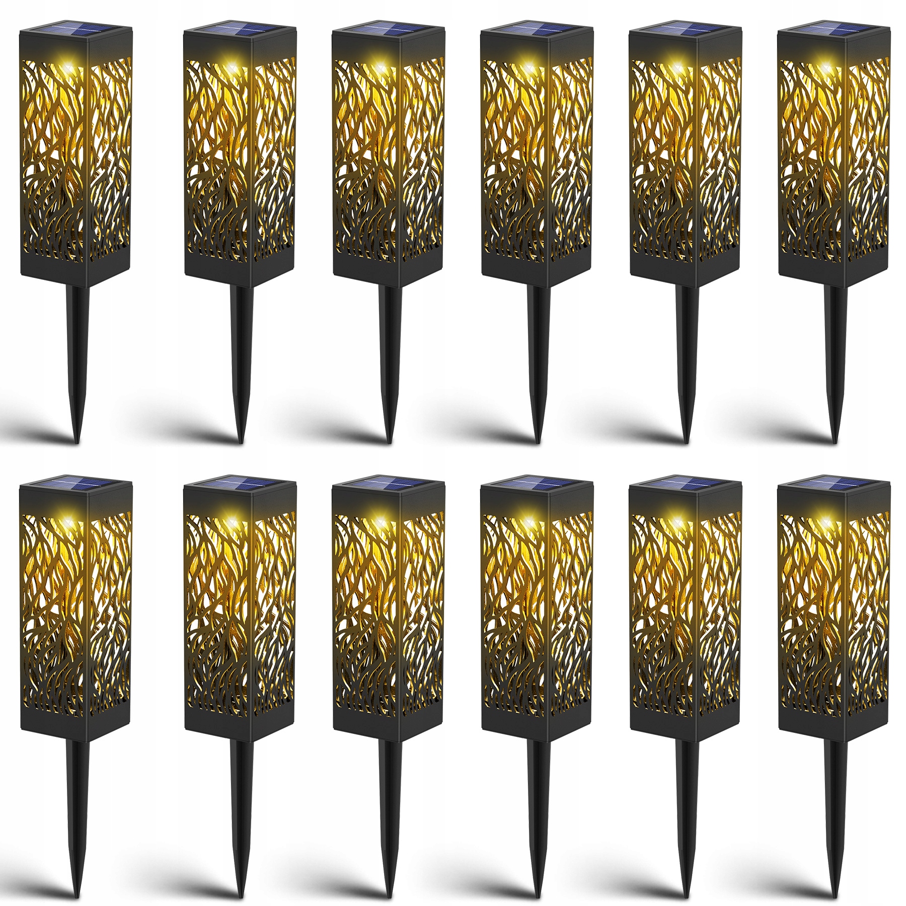 

12 szt Lampki Solarne Ogrodowe Led Wbijane Słupki