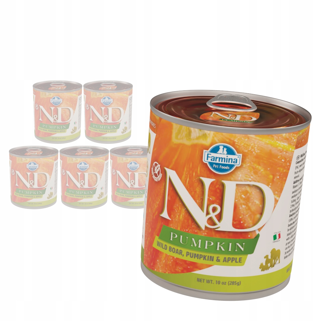 Levně Farmina N&d Dog Boar Pumpkin Apple 6x285g Krmivo pro psa Divoká dýně Jablko