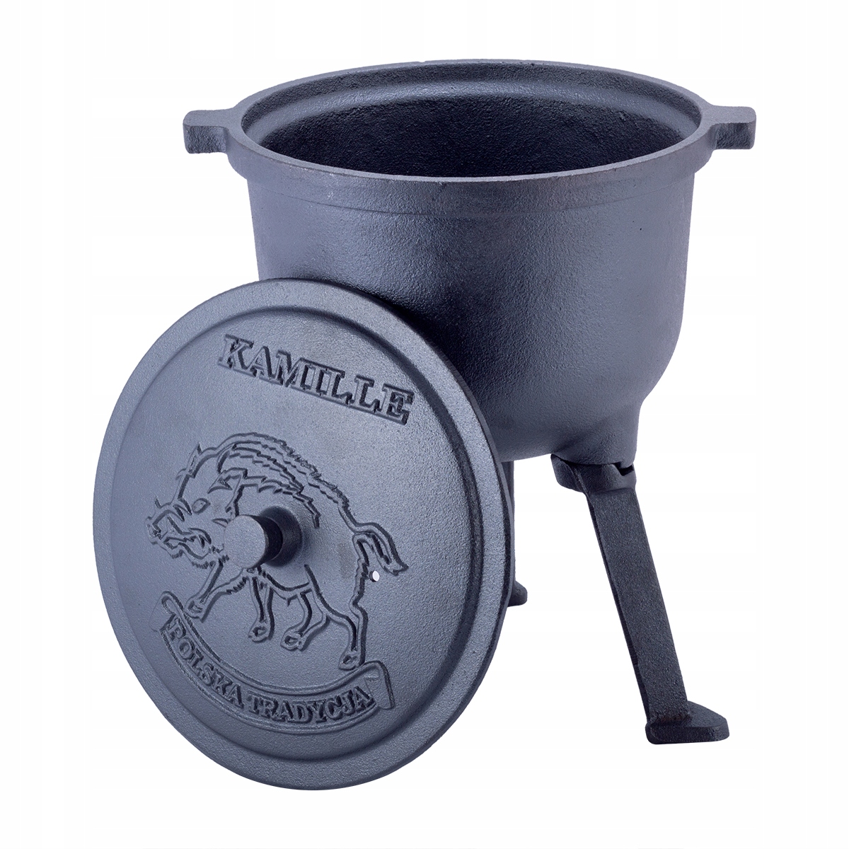 KOCIOŁEK MYŚLIWSKI GARNEK ŻELIWNY STOJĄCY NA OGNISKO 7,0 L KAMILLE Kod producenta 4801V