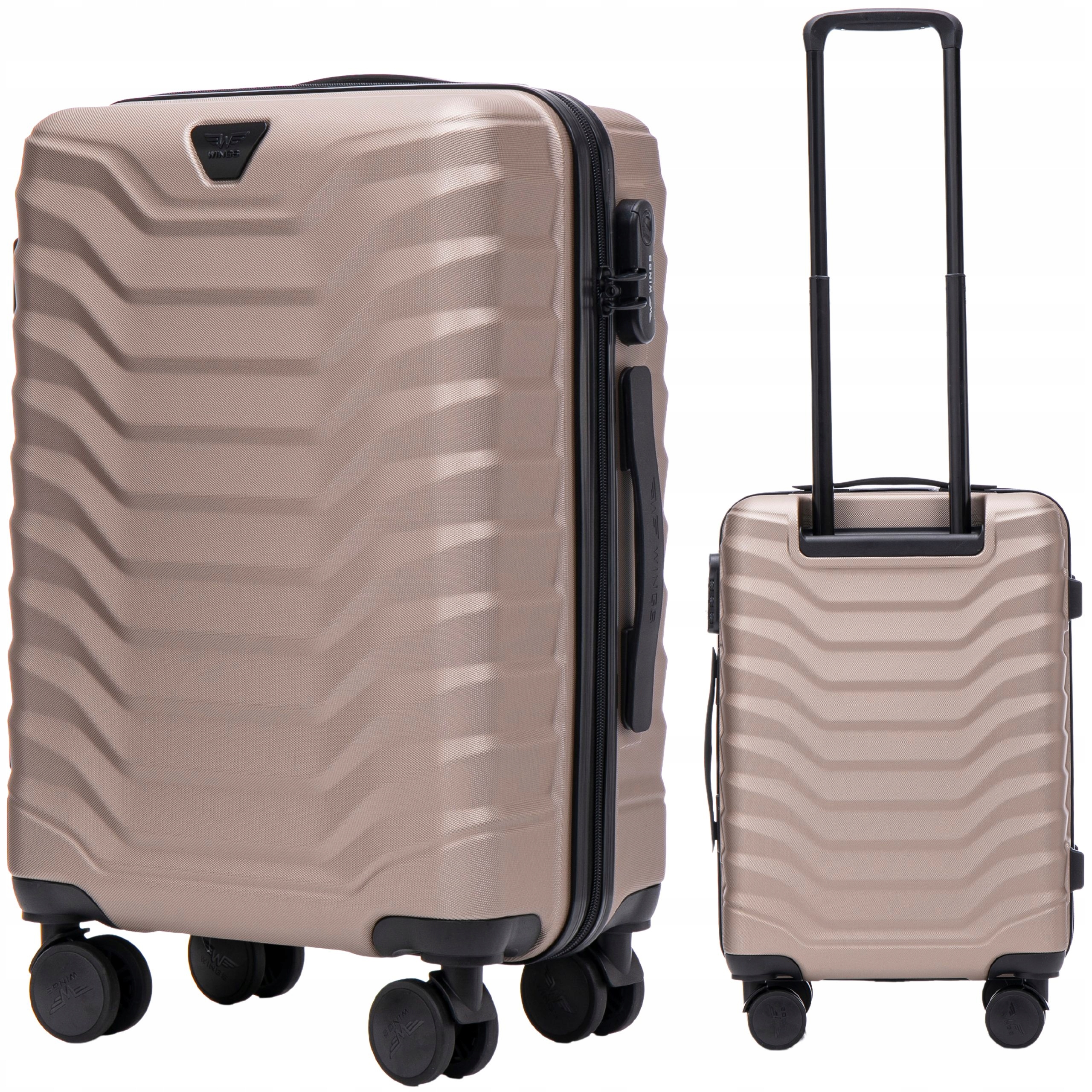 Malý příruční kufr na 4 kolečkách z Abs-u Wings, tvrdý, prostorný kufr