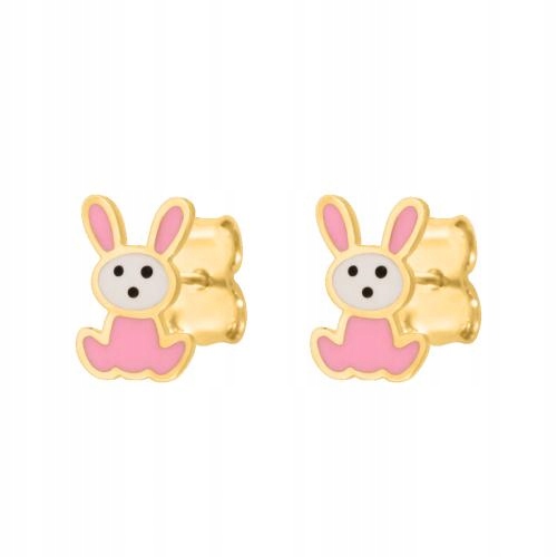Náušnice zlaté 585 zajíčci se smaltem vyrobené s důrazem na každý detail