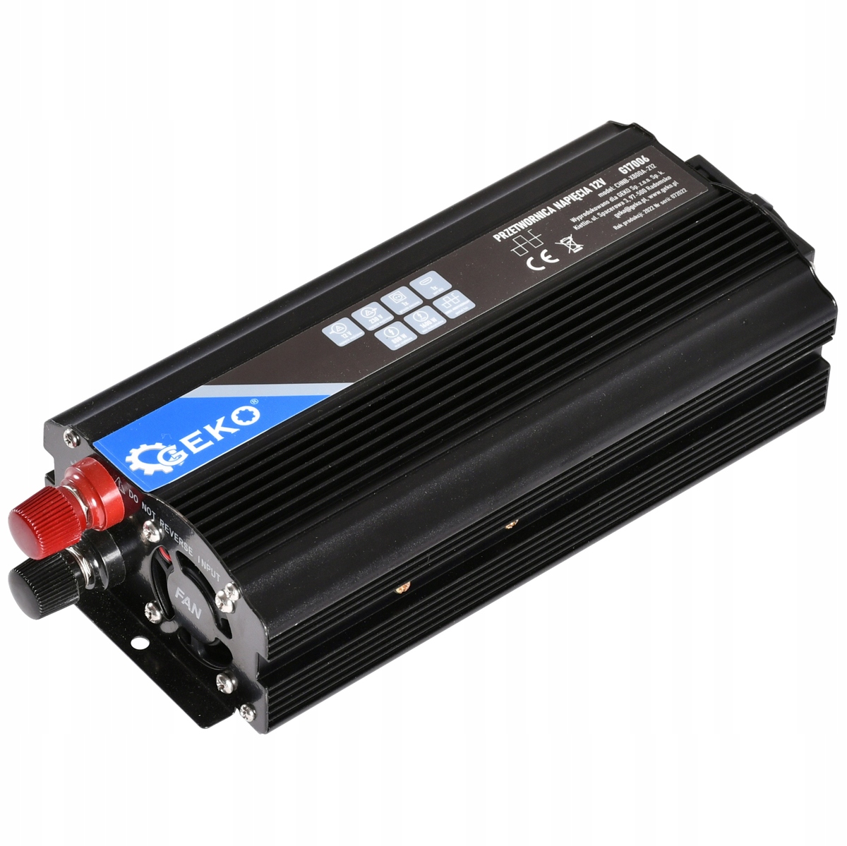 PRZETWORNICA SAMOCHODOWA NAPIĘCIA 12V 230V 1600W Napięcie wejściowe 12 V