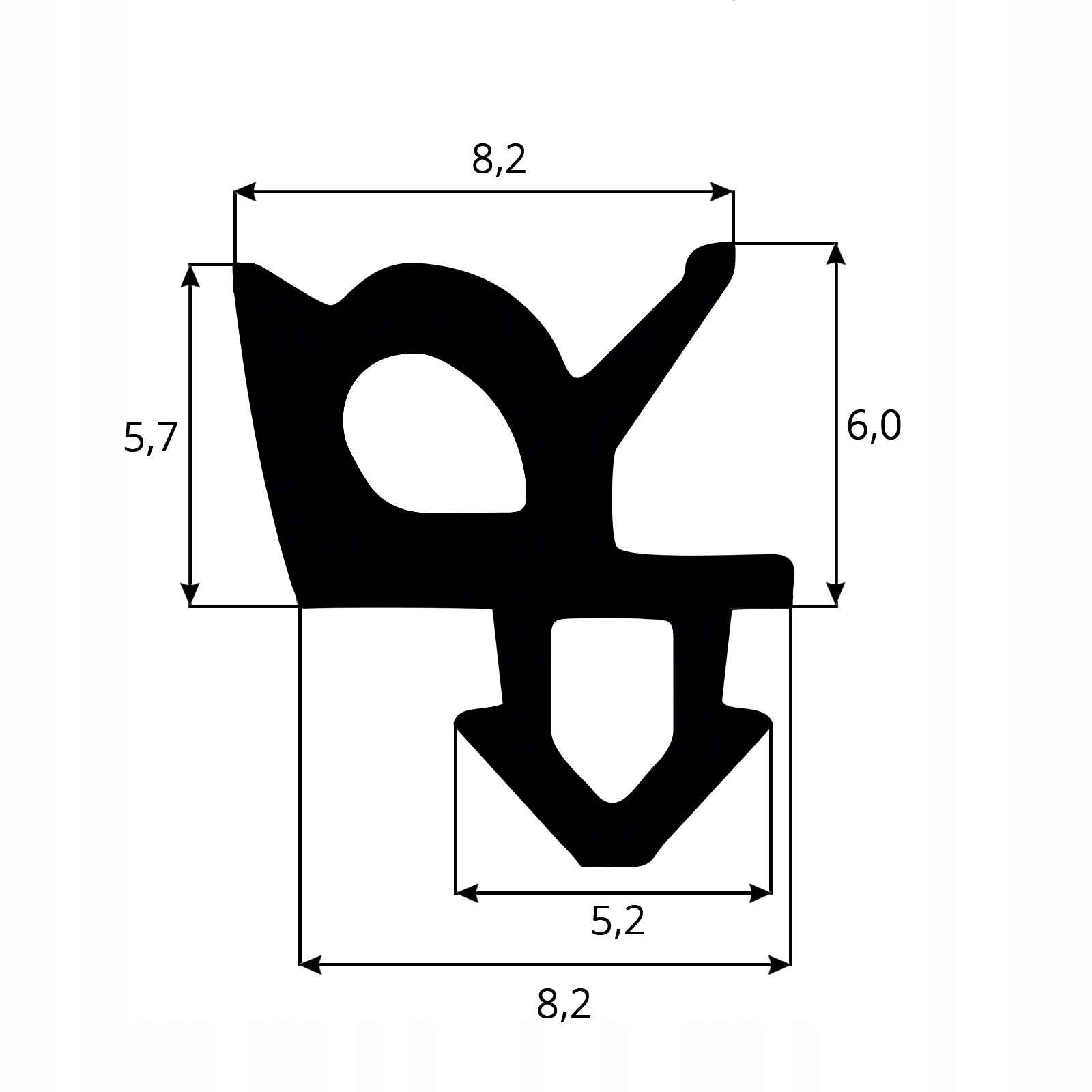 Uszczelka Okienna do Okien Okna Czarna PCV Czarna REHAU S-1387 - 25m Kolor czarna