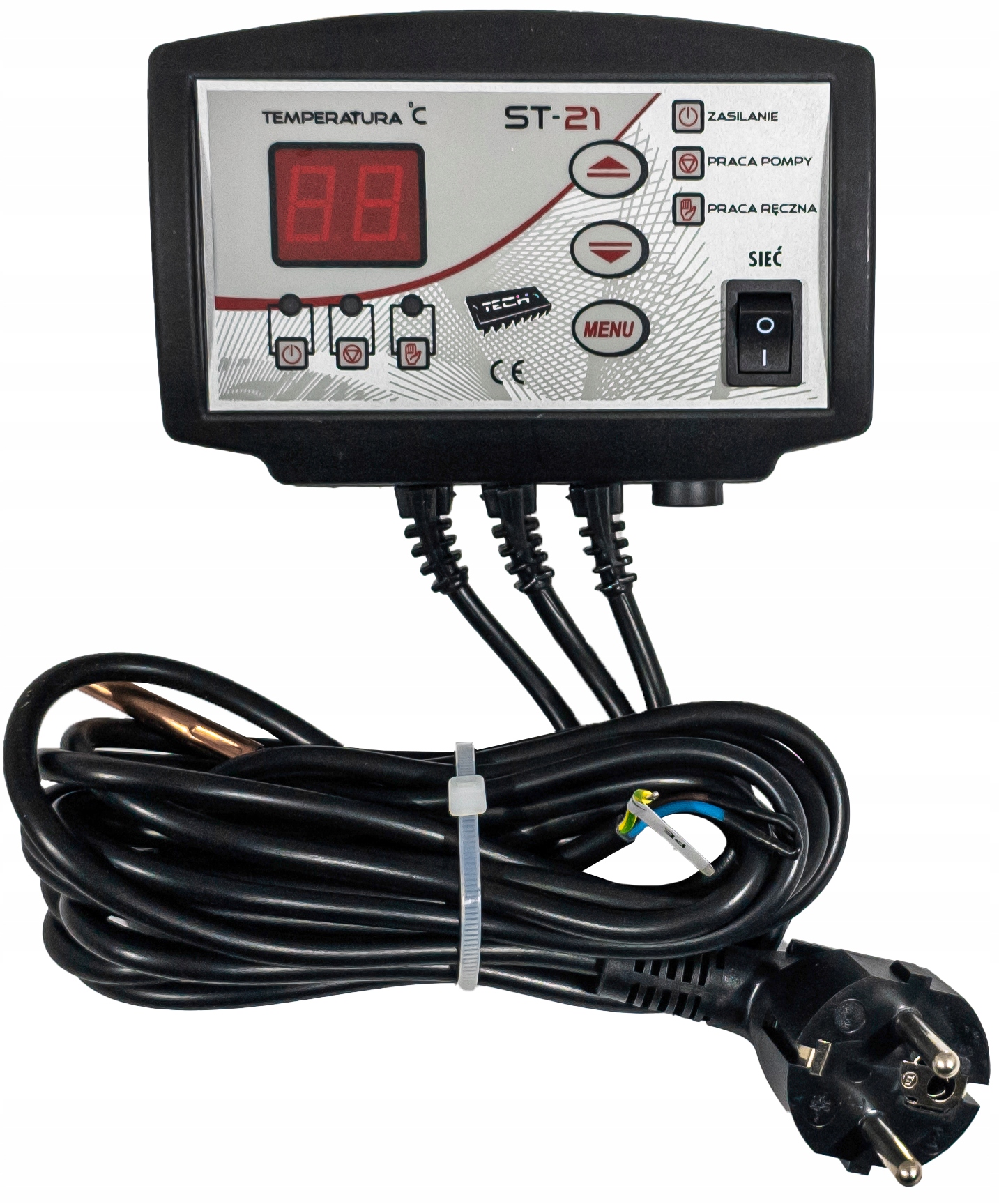 REGULATOR STEROWNIK PROGRAMATOR POMPY OBIEGOWEJ C.O. ST-21 Z WYŚWIETLACZEM Stan opakowania oryginalne