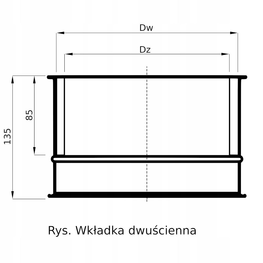 Wkładka dwuścienna przyłącza kominowego fi 160 Rodzaj wkładu żaroodporny