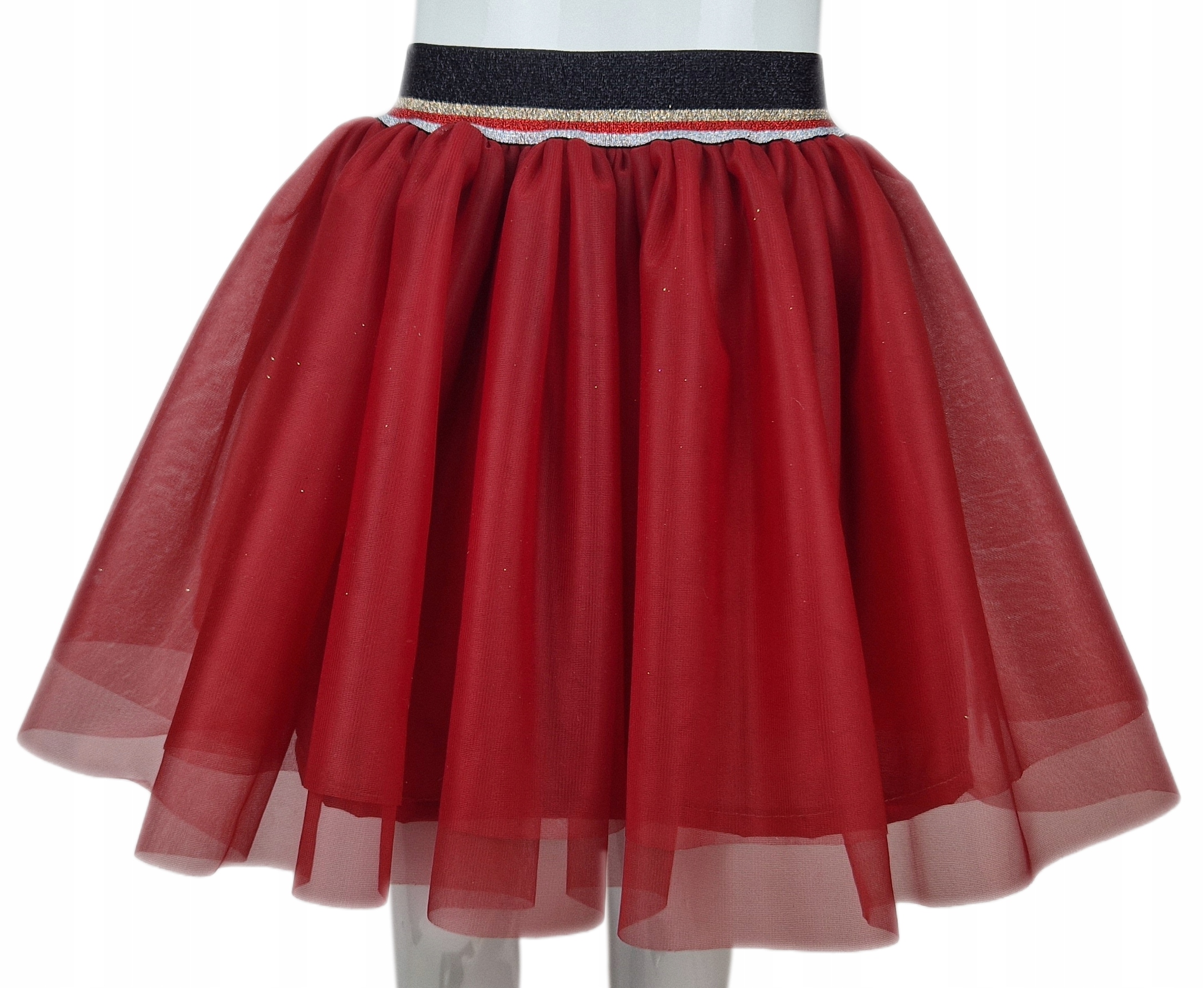 Spódnica tiulowa czerwona tutu R.104-116 dł.31cm